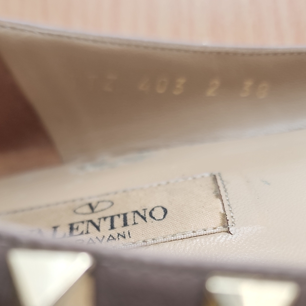 Valentino Women's Beige Studded Loafers - Picture 4 of 7